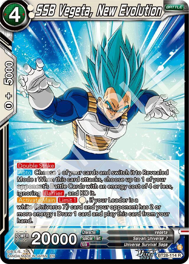 SSB Vegeta, New Evolution (BT28-114) [Prismatic Clash]