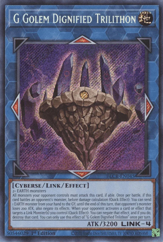 G Golem Dignified Trilithon [BLCR-EN045] Secret Rare