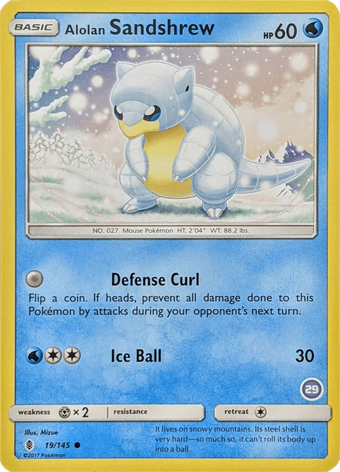 Alolan Sandshrew (19/145) (Deck Exclusive #29) [Sun & Moon: Trainer Kit - Alolan Sandslash]