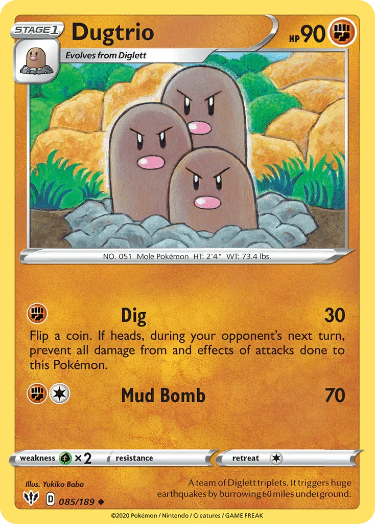 Dugtrio (085/189) [Sword & Shield: Darkness Ablaze]